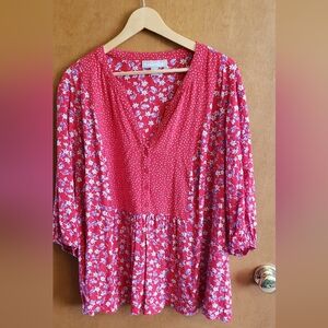 Boho Woman Within Floral Blouse